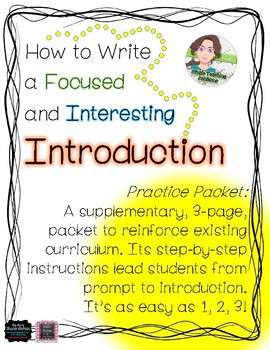 Preview of How to Write an Introduction - Practice Packet