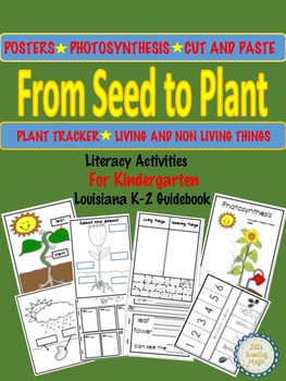 Preview of From Seed to Plant Kindergarten Unit Literacy Activities  LA K-2 Guidebook
