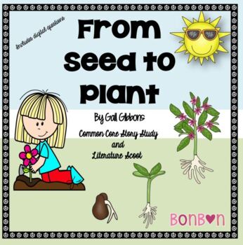 Preview of From Seed to Plant by Gail Gibbons - Book study and question cards/scoot