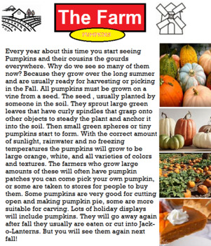Preview of From The Farm ; Pumpkins