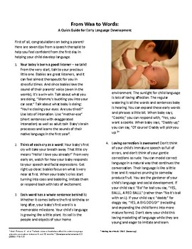 Preview of A Guide for Early Language Development for Parents and Educators