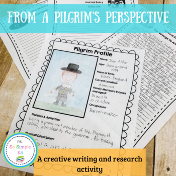 Preview of From a Pilgrim's Perspective Writing Activity- A Thanksgiving Research Activity