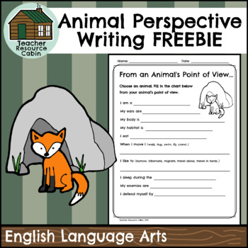 Preview of Animal Perspective Writing FREEBIE (Printable and for use with Easel by TpT)