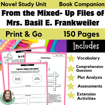 Preview of From the Mixed-Up Files of Mrs. Basil E. Frankweiler Novel Study Unit Activities
