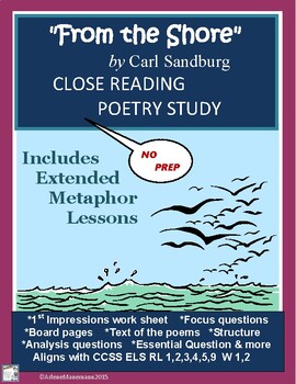 Preview of FROM THE SHORE by Carl Sandburg - Close Reading & Extended Metaphor