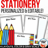 EDITABLE Stationery, Parent Letter Templates, Pencil Stationary
