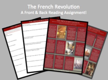 Preview of "Front & Back" French Revolution Student Reading & Review Assignment