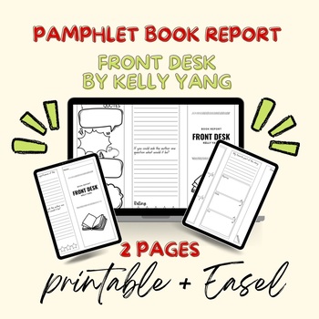 Preview of Front Desk Book Report Brochure, PDF + Easel Activity, 2 Pages Total