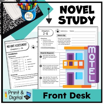 Preview of Front Desk by Kelly Yang Novel Study, Comprehension Questions, and Book Projects