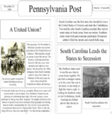 Front Page of a Newspaper about the Start of Civil War!