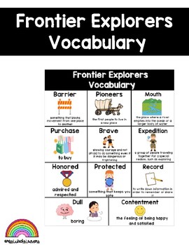 Preview of Frontier Explorers Vocabulary Sheet - First Grade