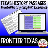 Frontier Texas - TX History Reading Comprehension Passages