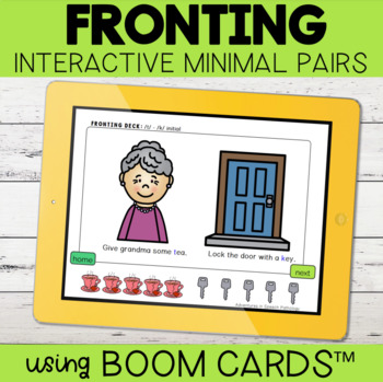 Preview of Fronting Interactive Minimal Pairs | Boom Cards™ | Distance Learning