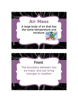Preview of Fronts, Air Masses Word Wall