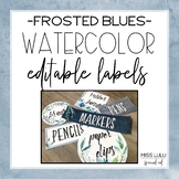 Frosted Blues Watercolor Labels {Editable}