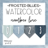 Frosted Blues Watercolor Number Line