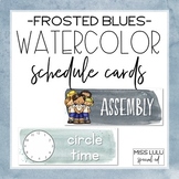 Frosted Blues Watercolor Schedule Cards {Editable}