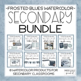 Frosted Blues Watercolor Secondary Classroom Decor