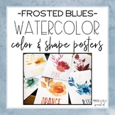 Frosted Blues Watercolor Shape and Color Posters