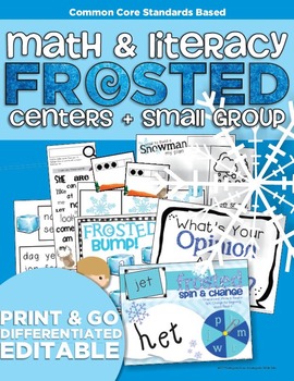 Preview of Frosted Math and Literacy | Centers and Small Group Materials | Differentiated