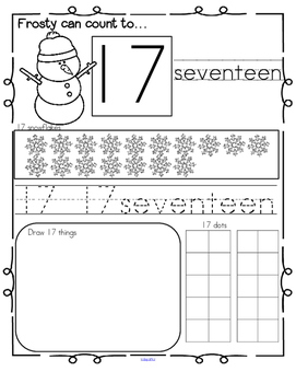 winter number practice printables recognition tracing counting 1 20