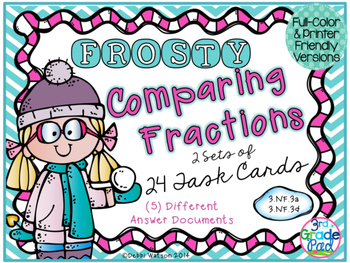 Preview of Comparing Fractions Task Cards  Color/Ink-Friendly Version