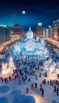 Preview of Frosty Fun: Sapporo Snow Festival Poster