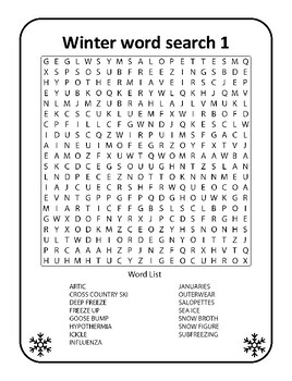 Preview of Frosty Vocabulary Quest Winter Word Search