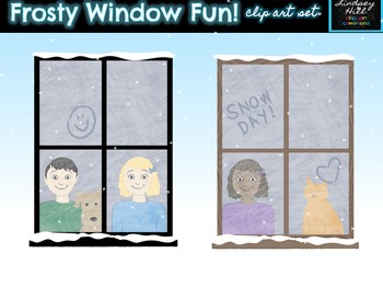 Preview of Frosty Winter Window Clip Art Set