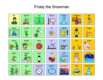 Preview of Frosty the Snowman AAC Manual Board