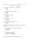 Frosty the Snowman Comprehension