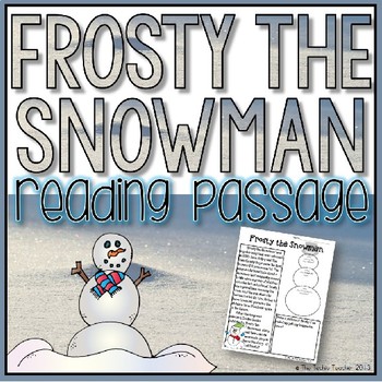 Preview of Frosty the Snowman Reading Passage ☃