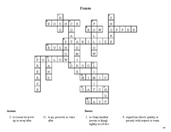 Frozen Crossword by Your go to Place for IELTS and TOEFL TPT