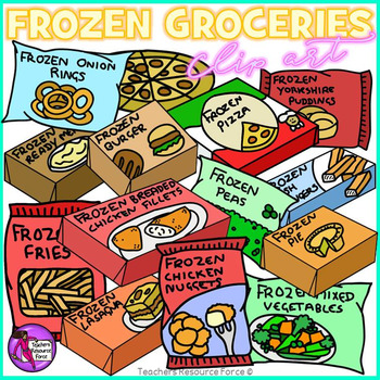 Preview of Frozen Groceries realistic clip art
