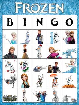 Frozen Bingo Game Free Printable
