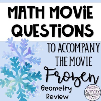 Preview of Christmas Math Movie Questions to accompany Frozen