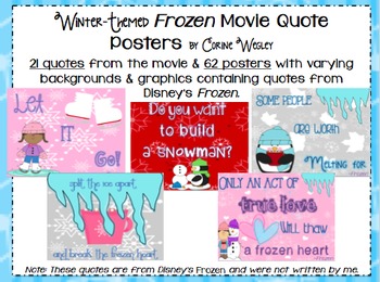 Preview of Frozen Movie Quote Posters - Winter Themed