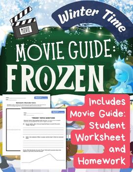 Preview of Frozen Movie Worksheet Questions Plot Mountain Paragraph Winter Time Fun No Prep