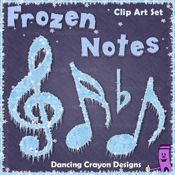 Preview of Music Notes - Frozen Clip Art
