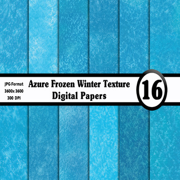 Preview of Azure Frozen Winter Texture Digital Paper - 16 Different Backgrounds Clip Art