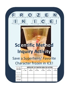 Preview of Frozen in ICE!!! Save a character in a Winter Ice Melt Scientific Method Inquiry