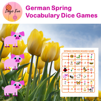 Preview of Spring Vocabulary German Dice Games 20 words for DAF