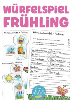 Preview of Frühling Deutsch Wortschatz Spiel German Würfelspiel / spring dice game