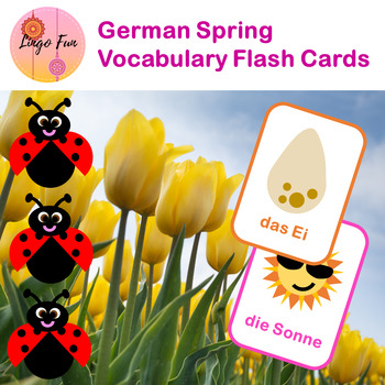 Preview of German Spring Vocabulary Flash Cards 20 words for DAF