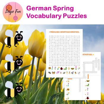Preview of German Spring Vocabulary Puzzles for DAF 20 words
