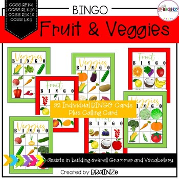 Preview of Fruit And Vegetables Bingo Activity Games Bundle