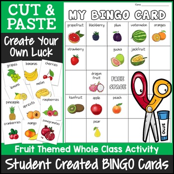 Preview of Fruit Bingo Game | Cut and Paste Activities Bingo Template