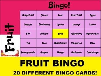 Preview of SMARTboard Fruit Bingo and Fruit Selector; Culinary, FACS, Nutrition, Vocabulary
