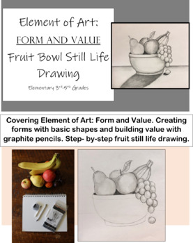 still life drawing fruit bowl
