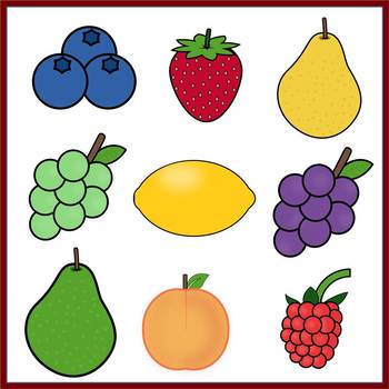 Fruit Clip Art for Commercial Use (PDF and PNG) by Language Party House